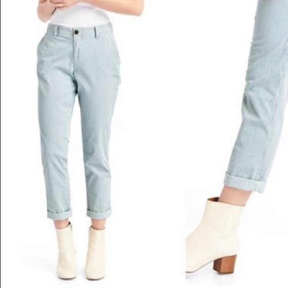 GAP girlfriend khaki pants bleached railroad - Picture 2 of 10